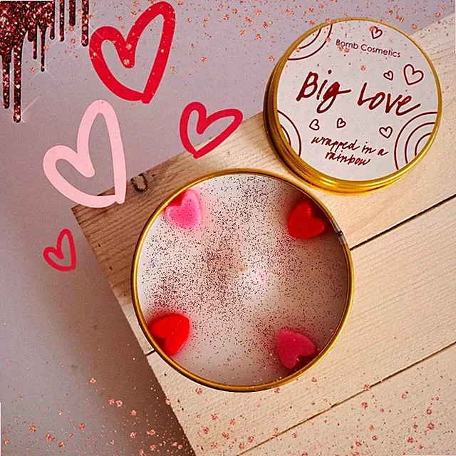 Duftkerze in Dosen Liebe Herzen rosa Glitzer Rosenduft Raumduft Geschenk