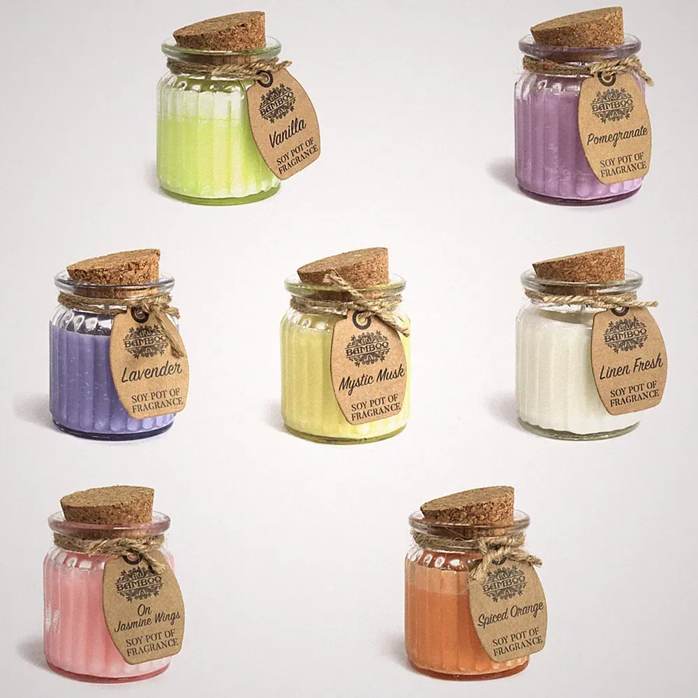Duftkerzen im Soja-Glas - kleine duftende Sojabohne Lavendel Moschus Vanille