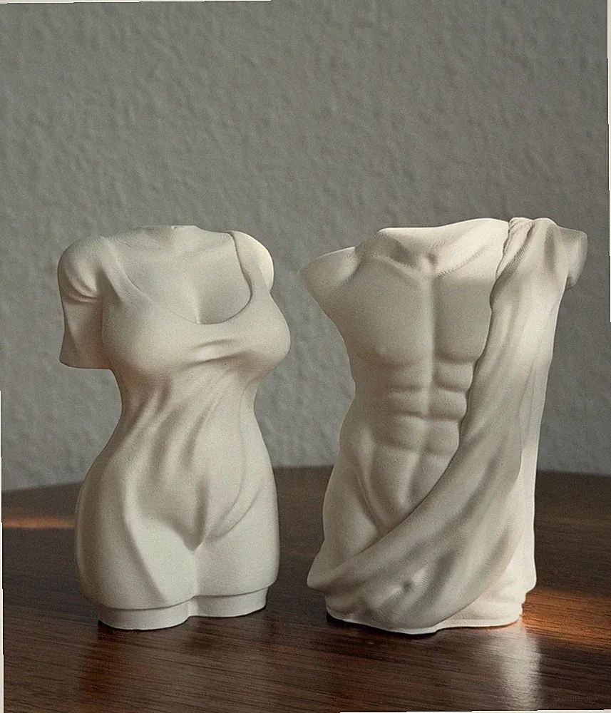Duftskulptur Torso Set Mann Frau Duft Deko Figur Gips Handmade Aroma
