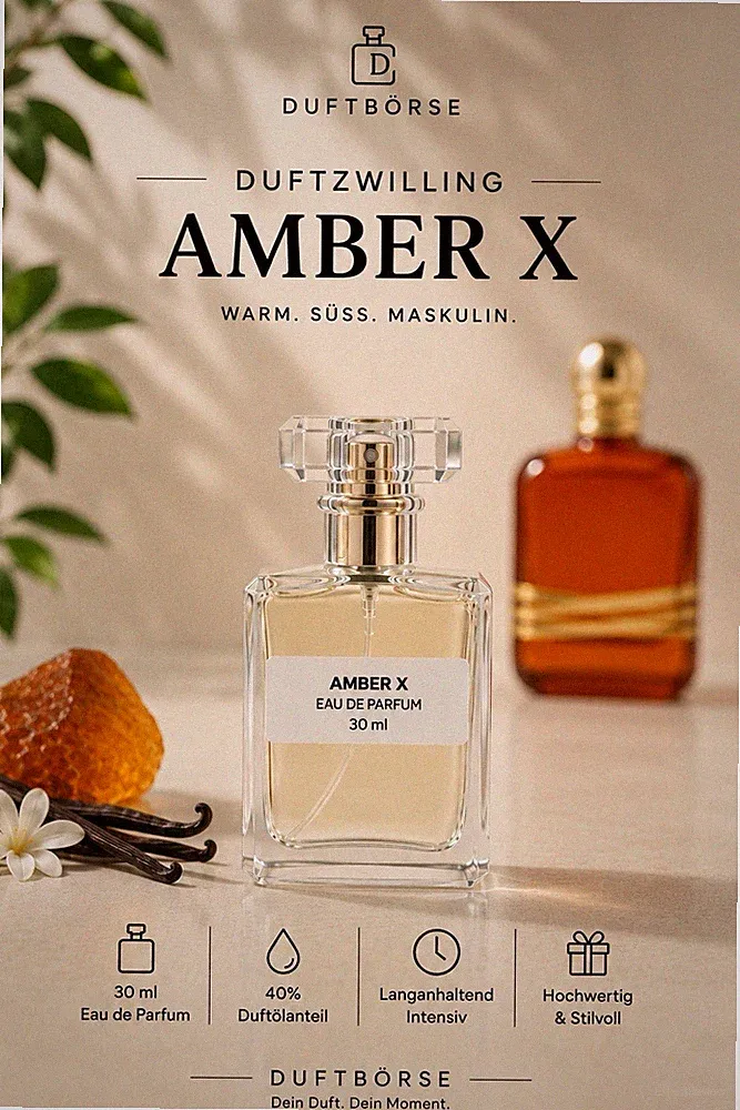 Duftzwilling Amber X 30ml Eau de Parfum – 40% Duftöl – Warm & Süß