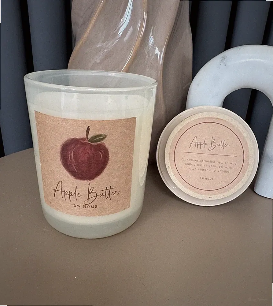 DW Home Apfelbutter große 2 Docht Kerze 445g Zimt Vanille Herbstduft
