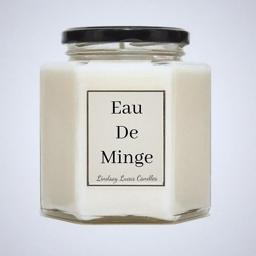 Eau de Minge Lustiges Witz Geschenk Duftkerze aus Sojawachs