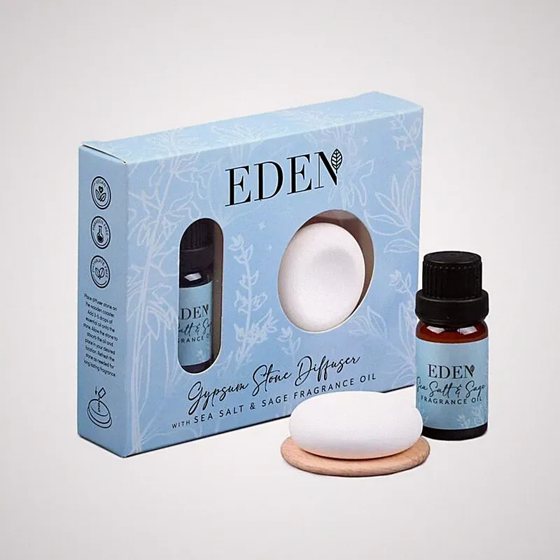 EDEN Raumduft Meersalz & Salbei Duftöl & Gips Diffusor Stein Geschenkset