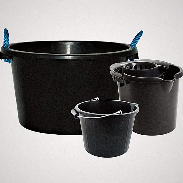 Eimer schwarz 14 l/16 l/45 l mit Tragegriff Mehrzweck für Haus Garten UK