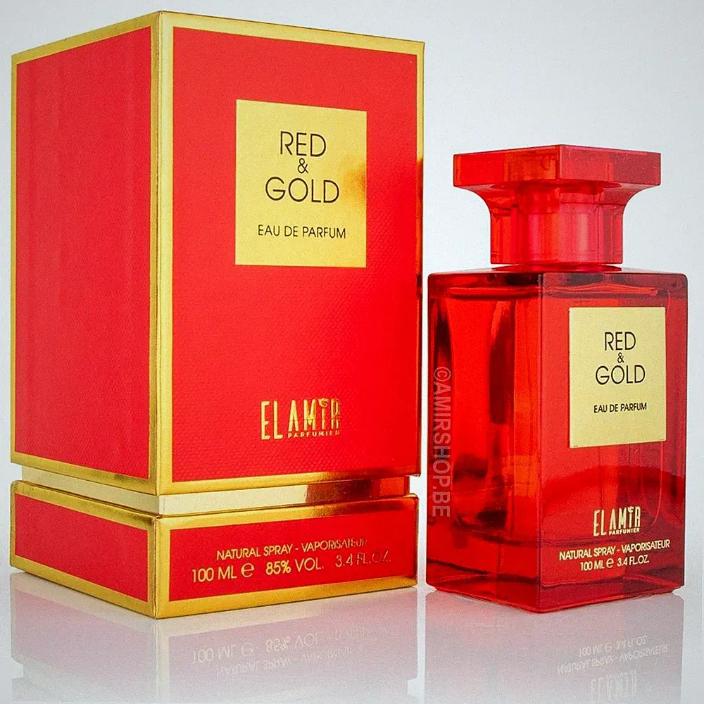 EL AMIR RED & GOLD Parfüm (100ml) Arabisch Jasmin Safran *Ambar Musk Amber*