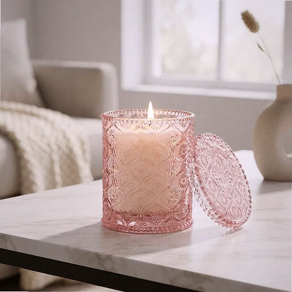 Elegante Santal Rosé Duftkerze - 6oz Sojawachs für Zuhause & besondere Anlässe