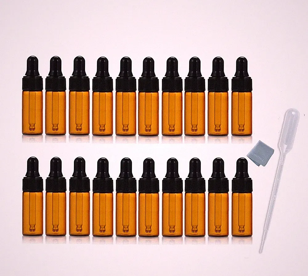Elfenstall - 20 Stück 5 ml Braunglasflasche mit Tropferpipette für