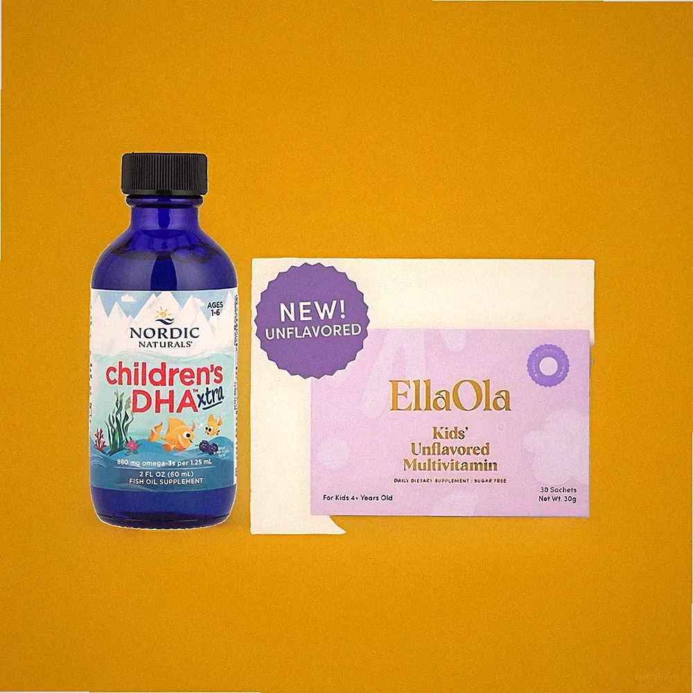 EllaOla Kids Unflavoured Multivitamin, Children’s Xtra DHA Nordic 60 ml Speech