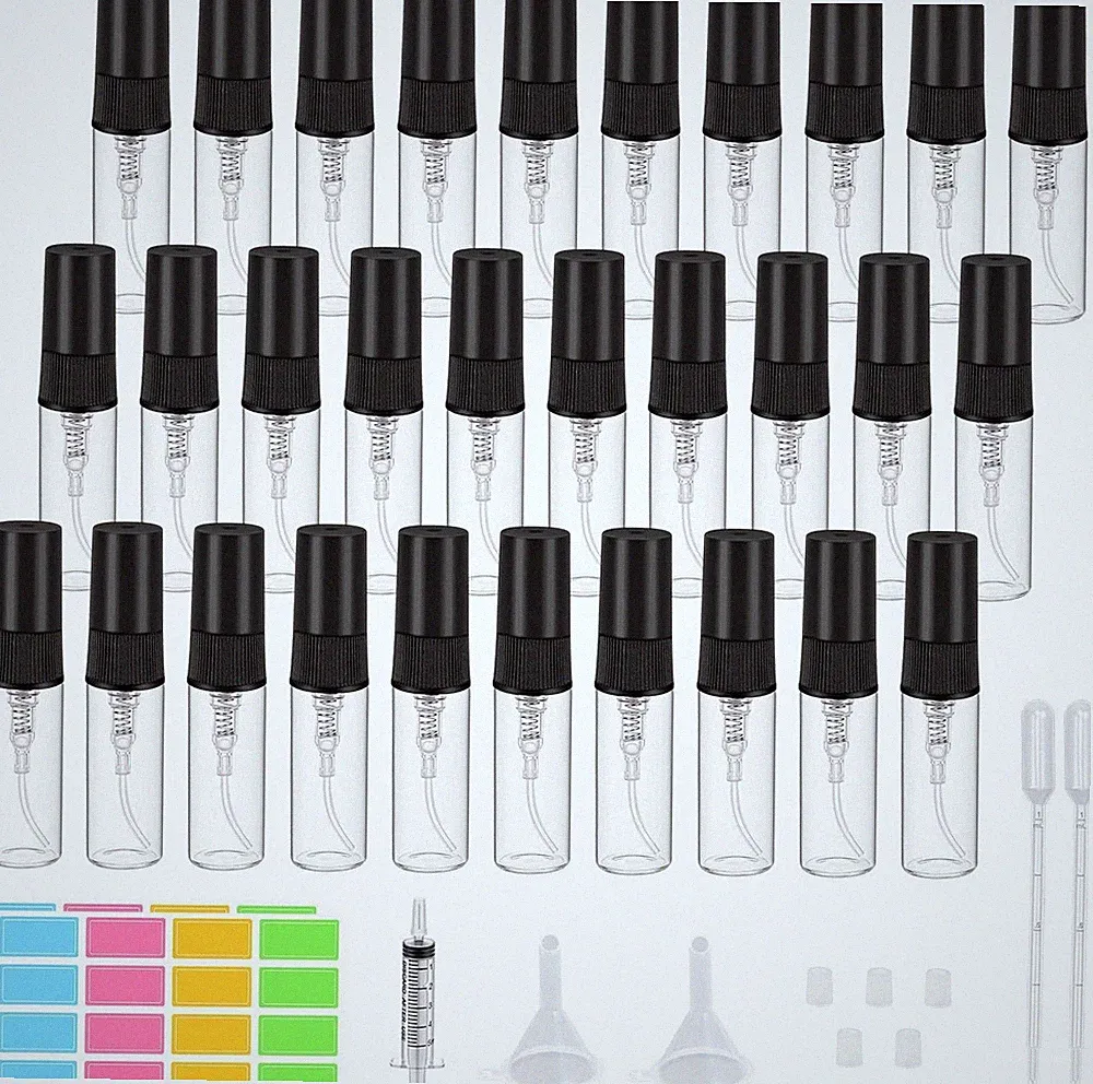 Episkey 30 Stück 3ml Mini Parfümzerstäuber Portable Nachfüllbar Mini Glas