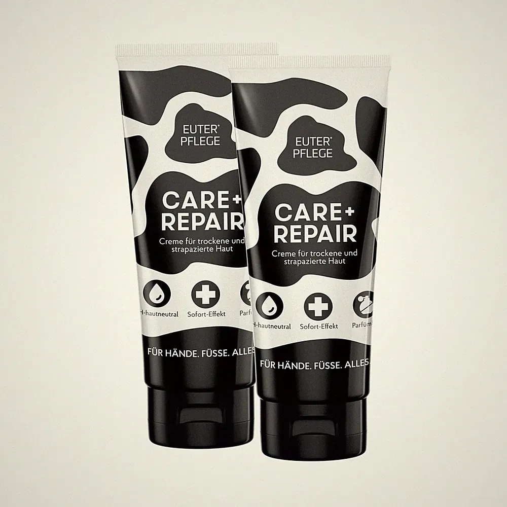 EUTERPFLEGE Care+Repair 2x200ml, Creme für trockene Haut, Handcreme ohne Parfüm