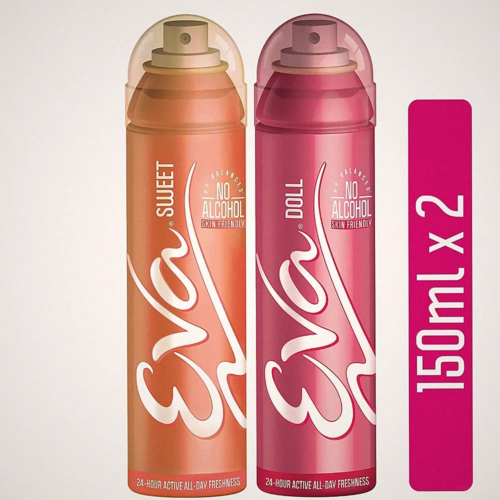 Eva Sweet Und Puppen Deodorant Spray Für Frauen 150Ml Jedes Set Von 2