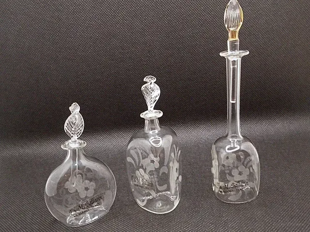 F&M Ballarin Parfum Flaschen Set Muranoglas Blattgold 90er Jahre