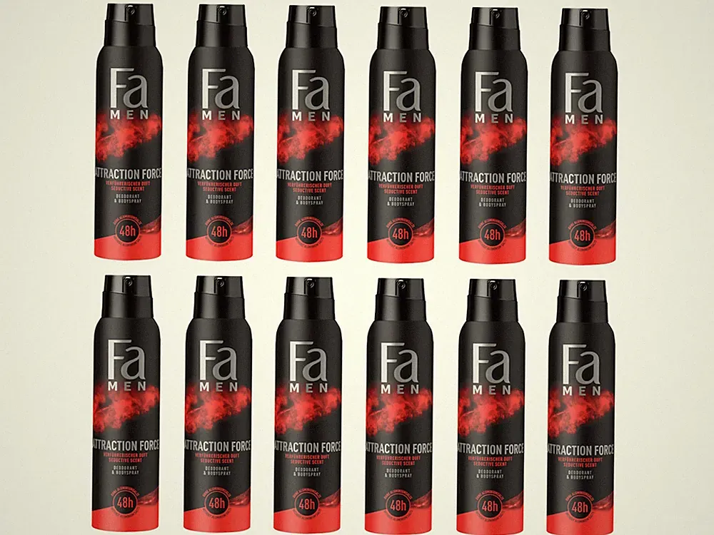 FA Deospray Men Attraction Force 150ml, 12x 150 ml, 12er Pack Men
