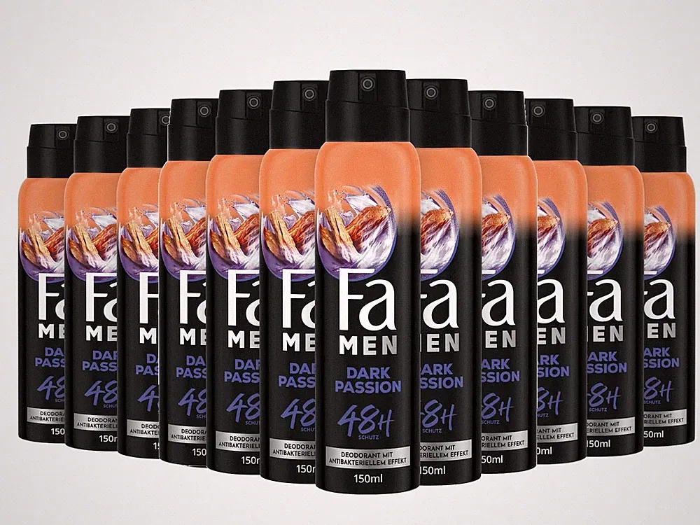 FA Deospray Men Dark Passion 150ml, 12x 150 ml, 12er Pack Men