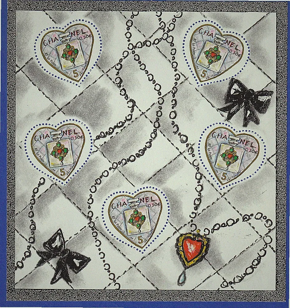 Frankreich 2004 Valentinstag Herzen Parfüm Chanel Nr. 5 Kleinbogen Mi-Nr 3774 **