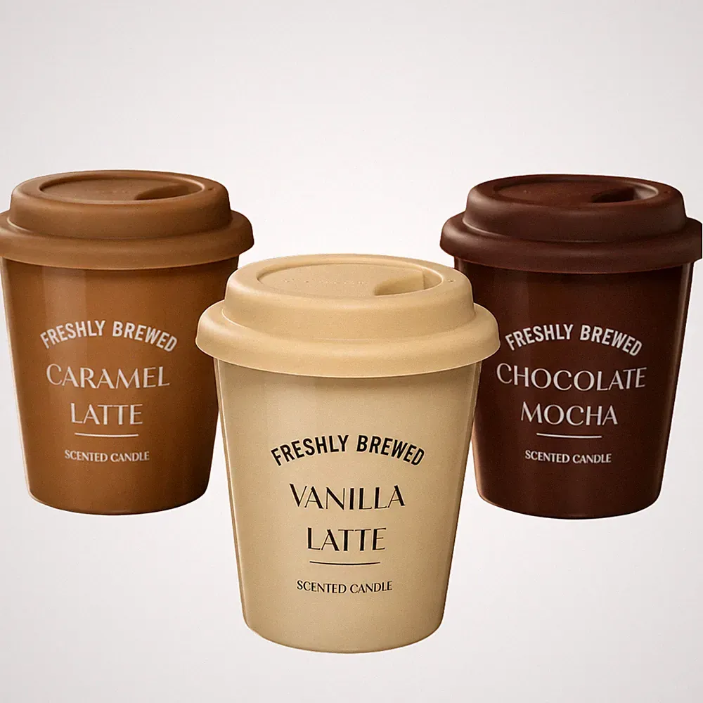 Freshly Brewed Latte Duftkerze 220g 36Std Kaffeetasse Raumduft Geschenk