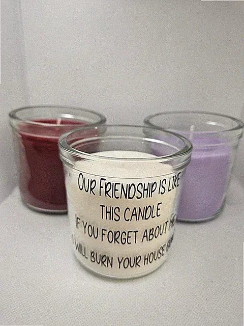 Freundschaft, Burn your house down runde Kerze, Comedy, Neuheit, 40h Brenndauer