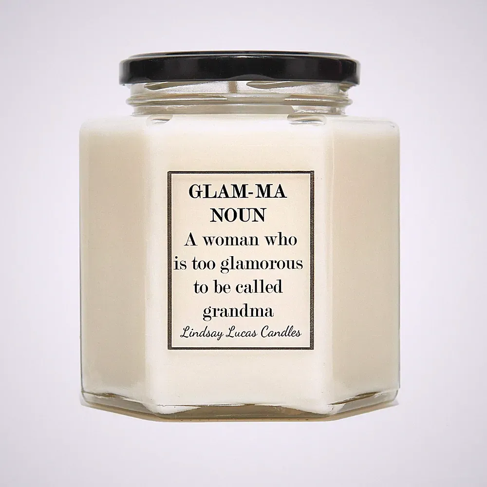 Geschenk für Oma/Nana, Kerze, Duftkerze, Glam-ma, Kerzen, Glamouröse Oma