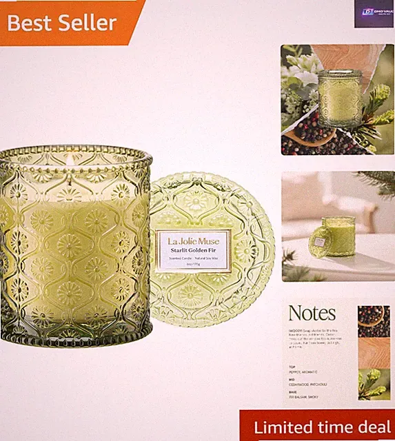 Geschenkfertige 170g Starlit Golden Fir Kerze - 40 Stunden sauberer Brenngrad & entspannendes Aroma