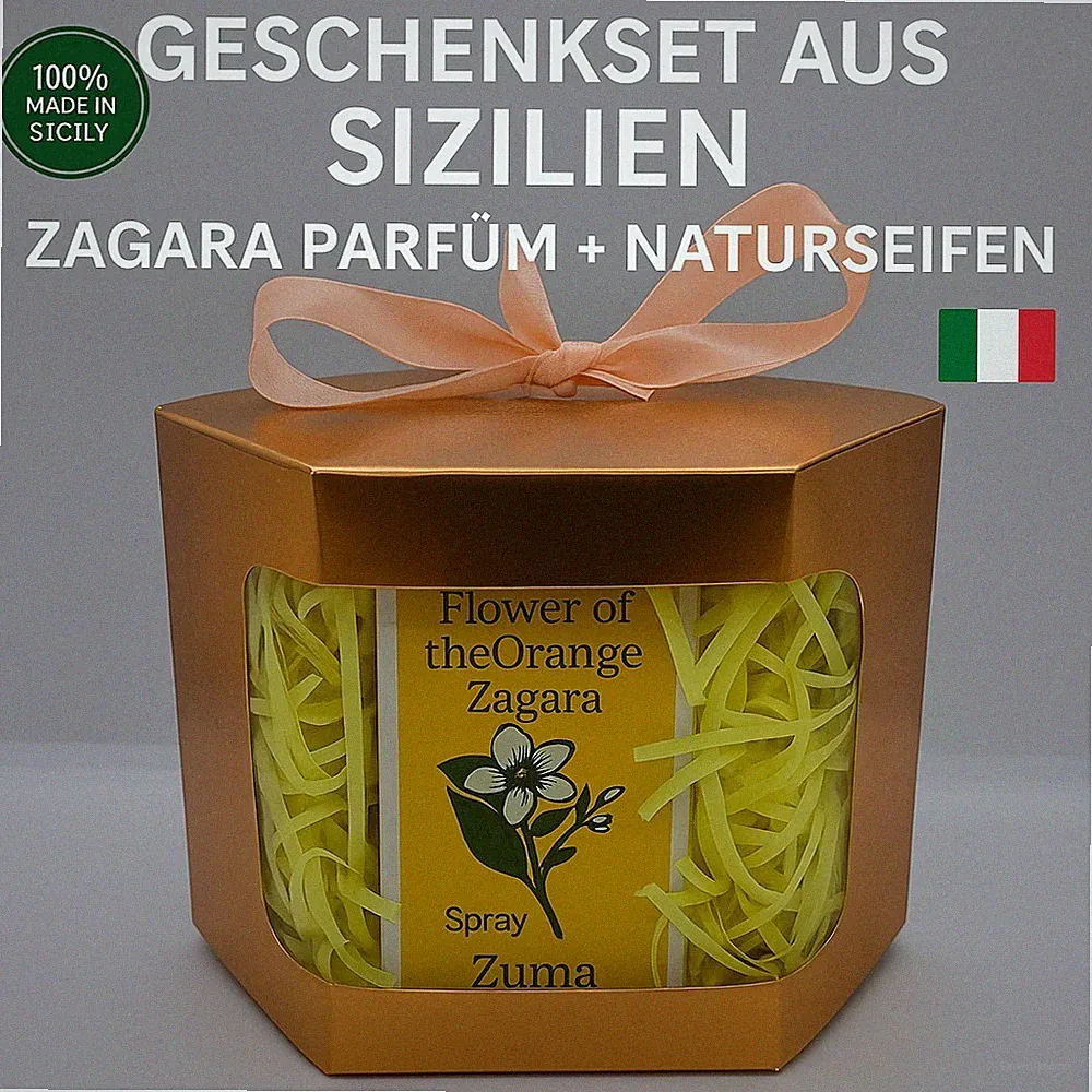 🌸 Geschenkset aus Sizilien | Zagara Parfüm + 4 Naturseifen | Handgemacht 🌿