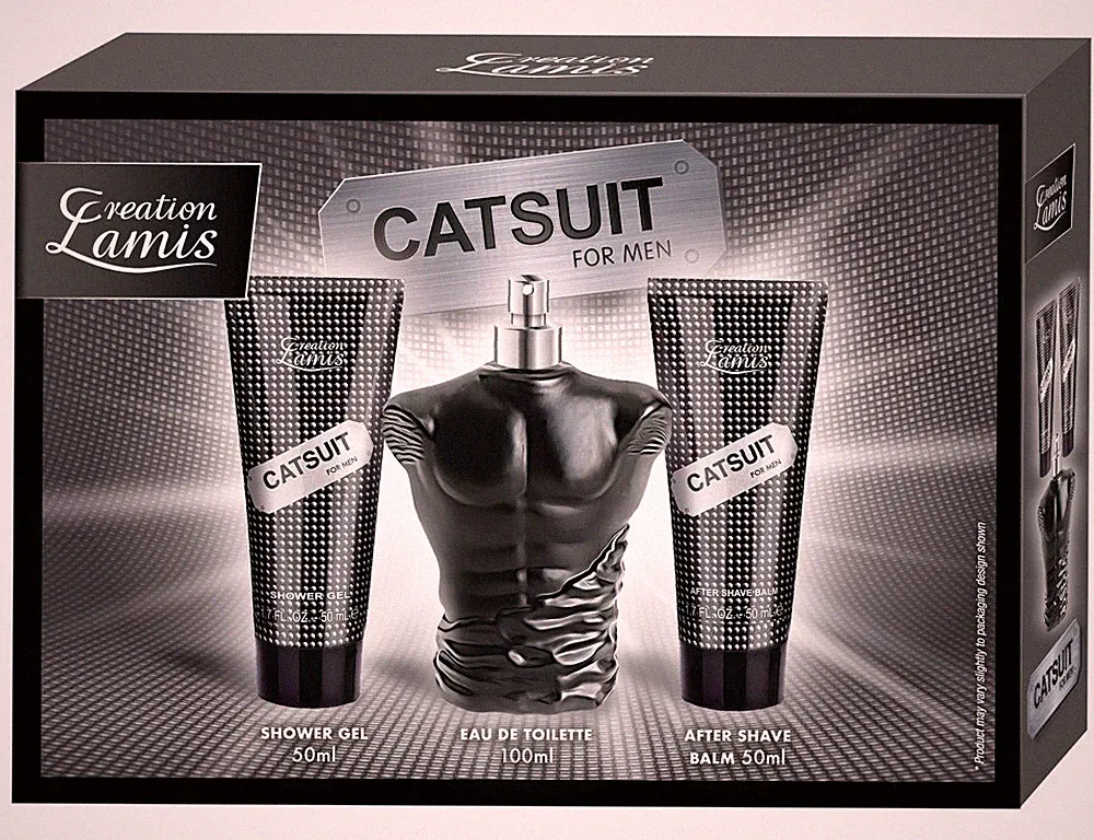 Geschenkset - Catsuit für Männer - Parfüm + Bodylotion & Duschgel - Neu/Ovp