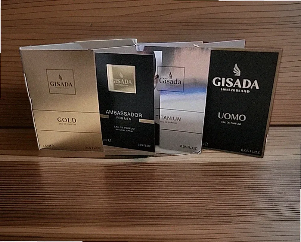 Gisada Herren, Titanium + Ambassador + Uomo+ Gold, Eau de Parfum Spray 6ml