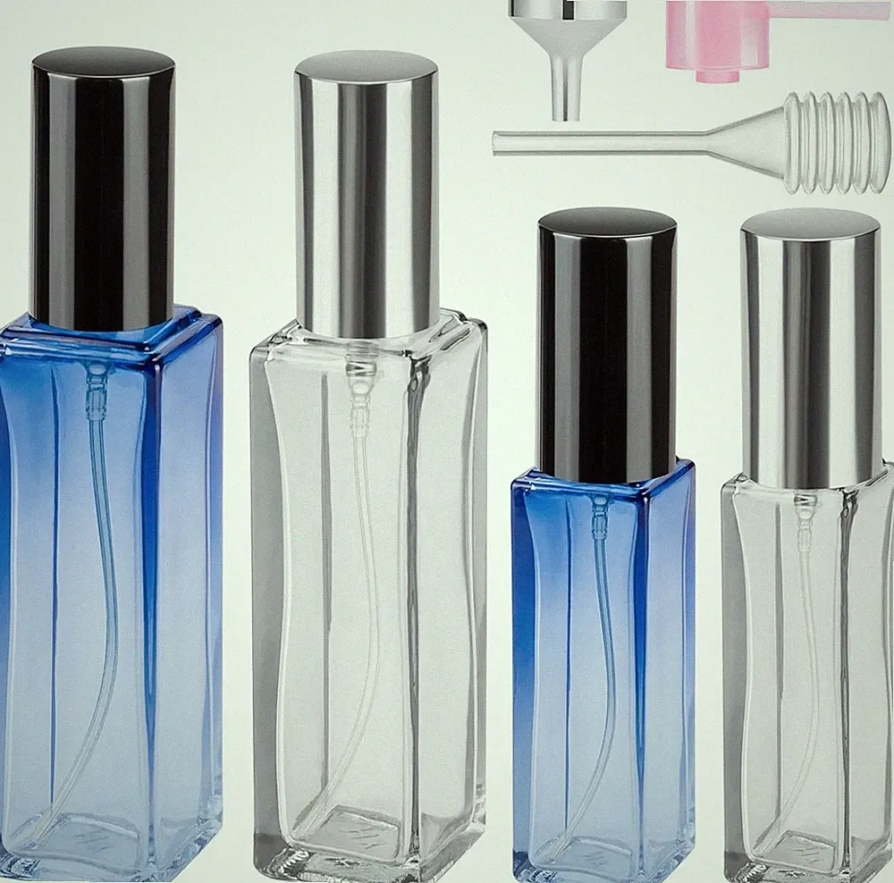 Glas Parfüm Abfüller 4 Stück Nachfüllbar Sprühflasche 10ml-20ml für Reisen