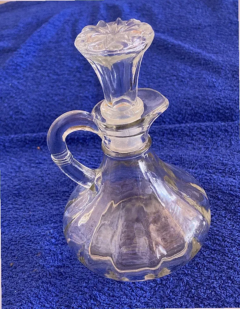Glaskaraffe für Öl, Essig, Parfüm usw. - Retro mit Stöpsel - 7502 (26)