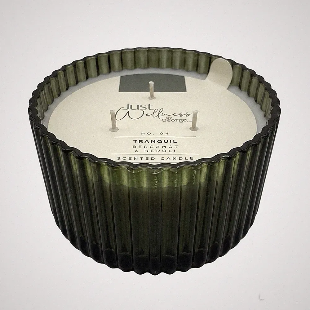 Große 3 Docht Kerze Bergamotte & Neroli Duftglas 450g Raumduft Geschenk