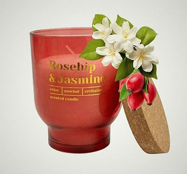 Große Duftkerzen Glas Hagebutte & Jasmin Duft Home Relax 1 2 4 Set