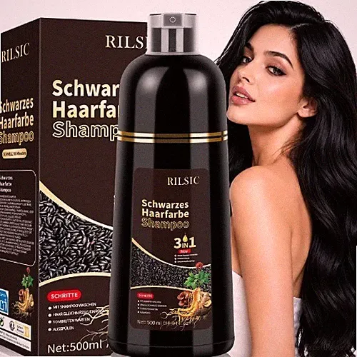Haarfarbshampoo gegen graues Haar, 3-in-1, Braun, für Männer, Frauen, 500 ml