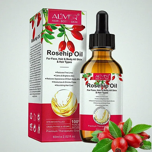 Hagebuttenöl 60ml Wildrosenöl – Vegan & Kaltgepresst – Pflege für Gesicht & Haar