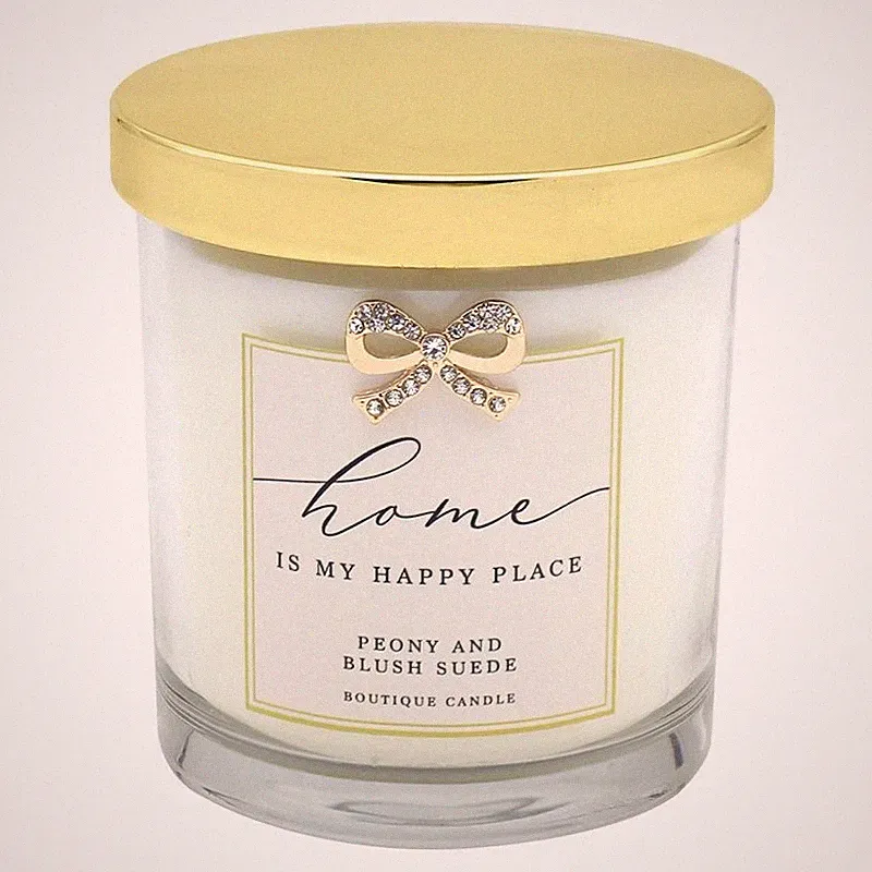 Happy Place Home Duftkerzenglas 200ml Pfingstrose & Blush Wildleder Duft Duft