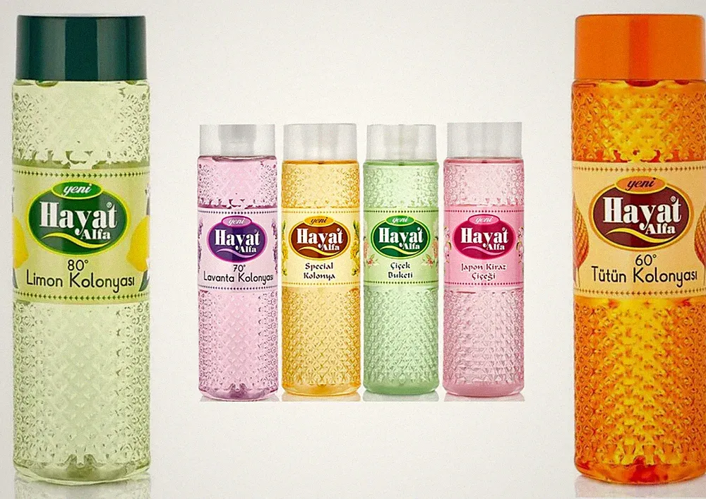 Hayat Alfa Kolonya Set 400 ml & 150 ml – verschiedene Düfte – 60/80 % Alkohol 🍋