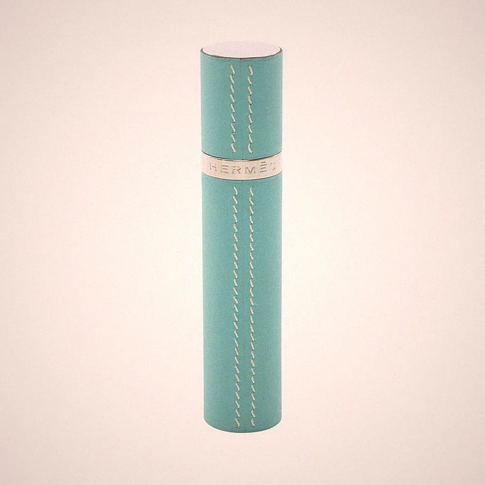 HERMES Nachfüllbarer Zerstäuber Parfum Etui Kunstleder Blau Gebraucht Damen