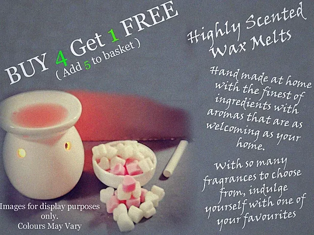 High Scent Wax Mini Hearts Melts 50 - 100 Buy 4 Get 1 Free