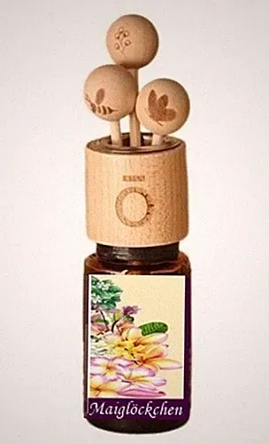 Holz Diffusor mit 10 ml reinem Parfümöl Maiglöckchen Raumduft aus Frankreich