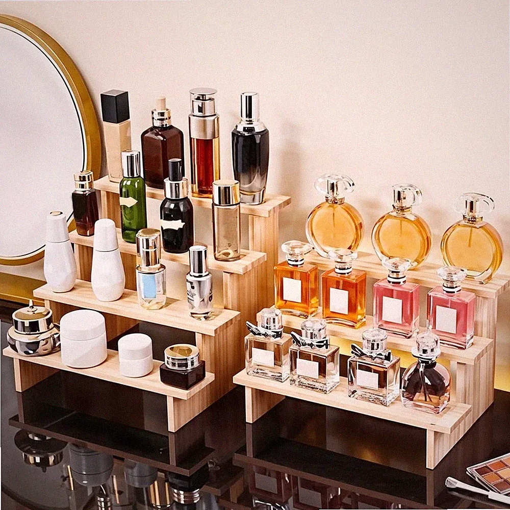 Holz Präsentationsständer Parfüm Kosmetik Schmuck Organizer Ständer Einzelhandel Theke Dis