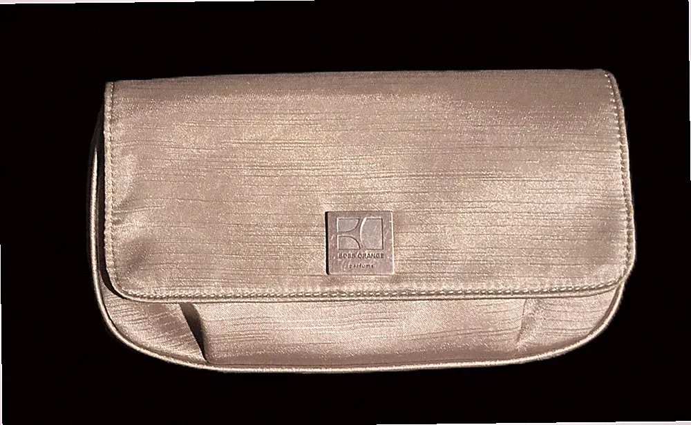 Hugo Boss Orange Parfums Parfum Make Up Clutch Tasche Gold 10 x 5,5 x 1,5 Zoll