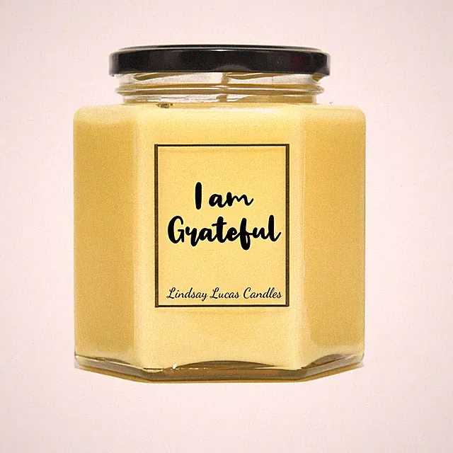 I Am Grateful Duftkerze, positives Denken Gesetz der Anziehung