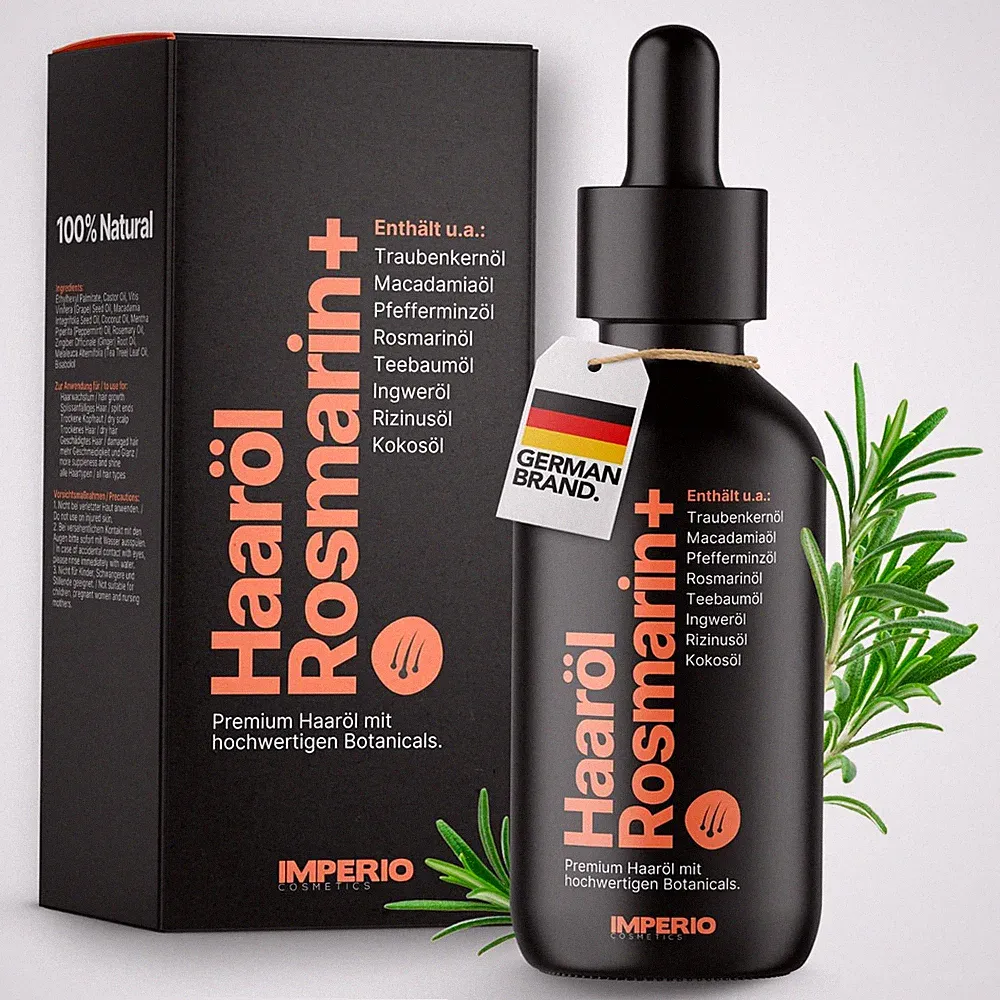 IMPERIO Haaröl Rosmarin+ gegen Haarausfall - 60ml - Premium Rosmarinöl Haare &