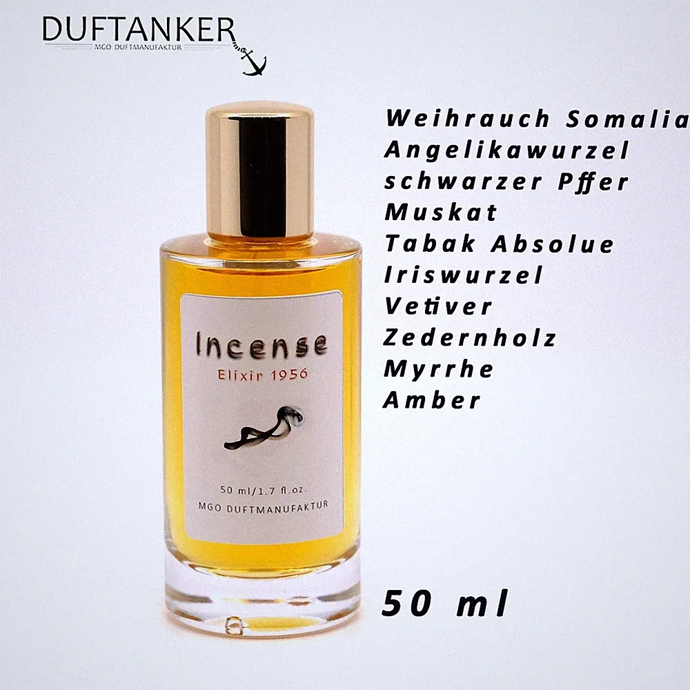 INCENSE ELIXIR 1956 MGO DUFTANKER Nischenduft 50 ml EXTRAIT DE PARFUM Weihrauch