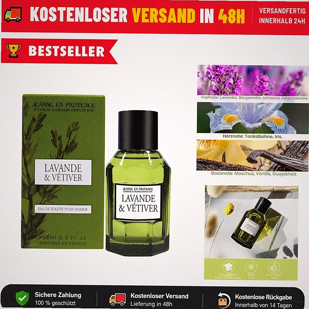 JEANNE EN PROVENCE Eau de Toilette für Männer 100ml Lavendel Vetiver