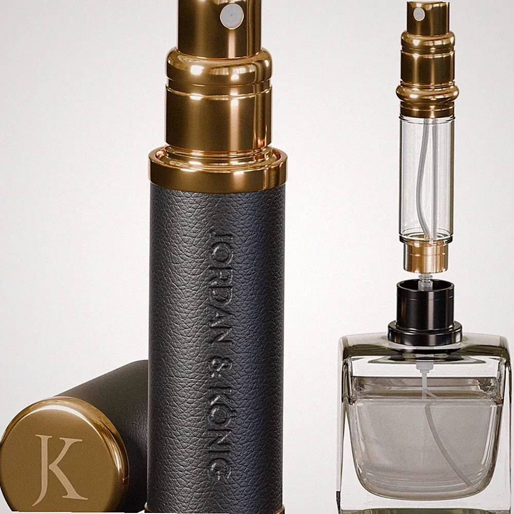 Jk Jordan & König Parfümzerstäuber 5ml Eloxiertes Aluminum Lederoptik