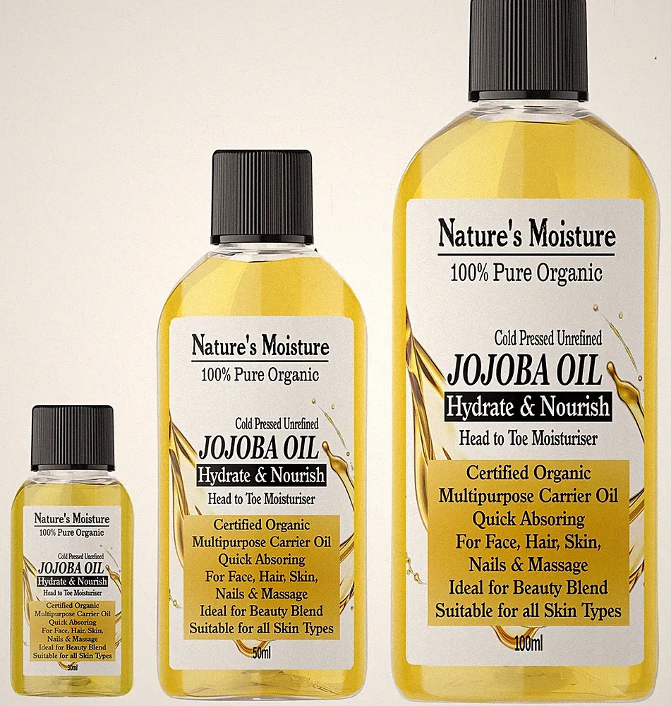 Jojobaöl Bio Golden Zertifiziert Bio 100% Rein Unraffiniert Kaltgepresst