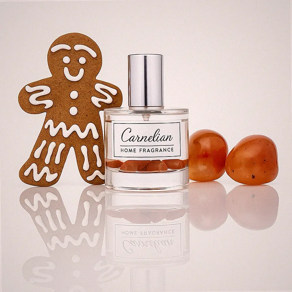 Karneol Raumduft mit Ingwerplätzchen-Note • 30 ml Edelstein-Spray