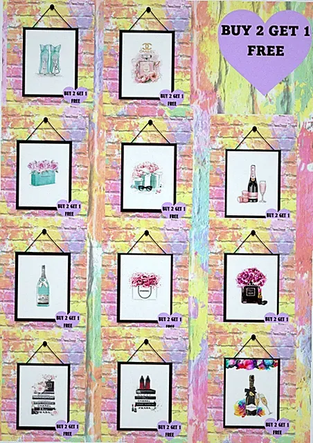 KAUFEN SIE 2 ERHALTEN SIE 1 GRATIS Designer Drucke nur Parfüm Champagner Beutel Zimmer Poster A4
