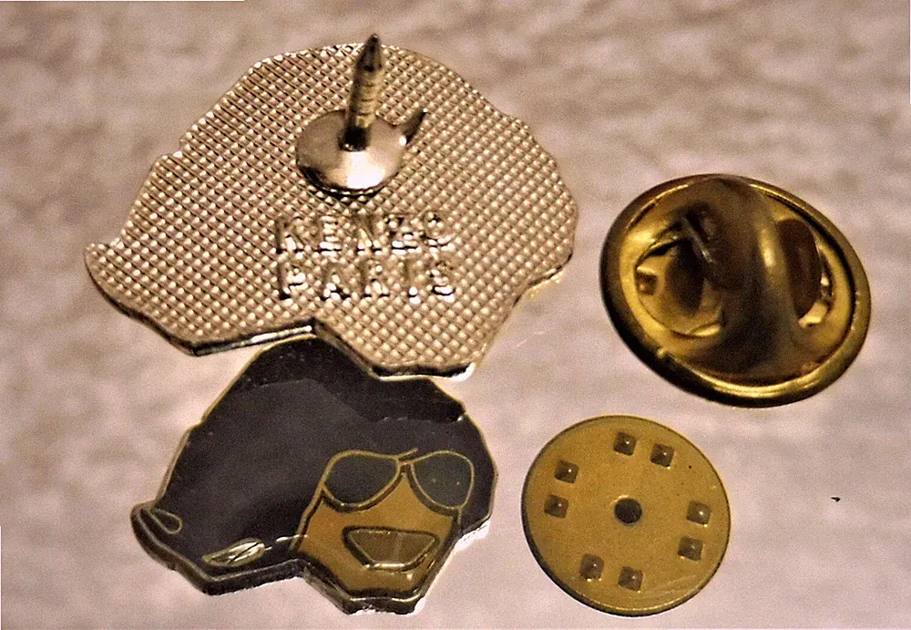 Kenzo Parfum - Pin/Anstecker, Damen- Kopf mit Brille, RAR + Spray Phiole OVP