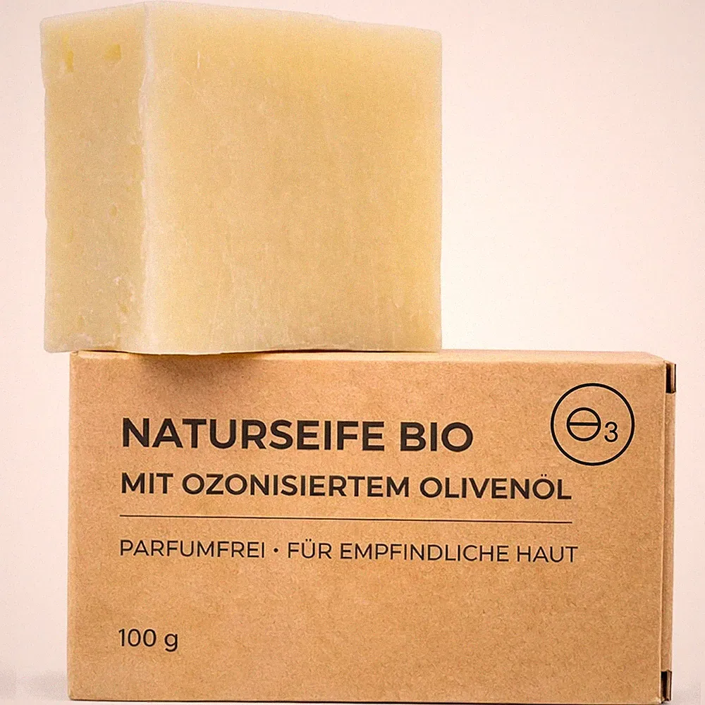 Kernseife natur mit ozonisiertem Olivenöl Naturseife ohne Parfum für Akne U