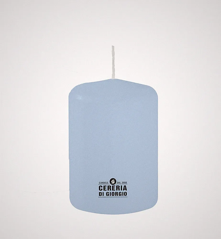Kerze Durchmesser 7 cm Höhe 10 cm – Farbe Babyblau – für HorecaBetreiber, Ver...